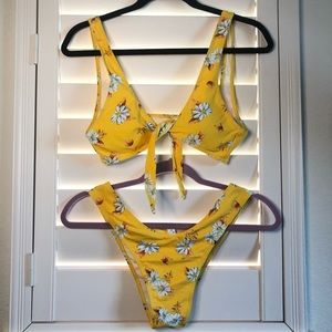 Yellow floral bikini